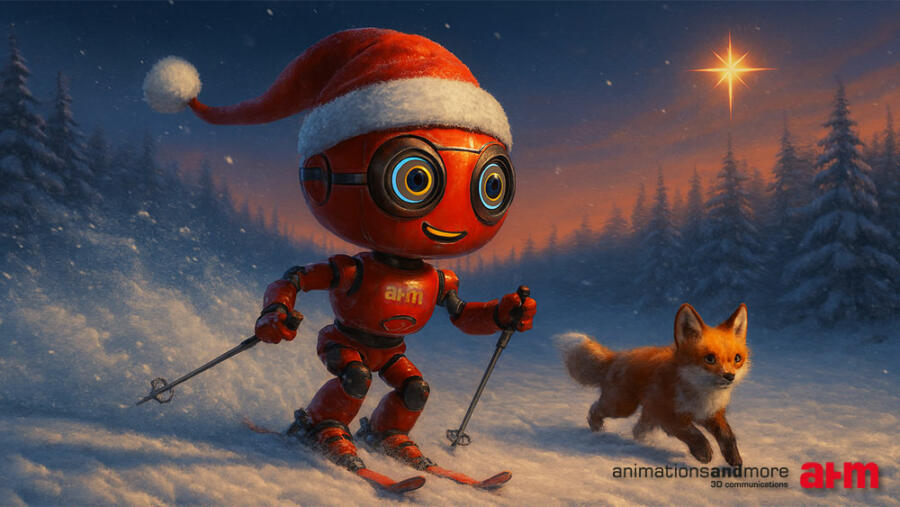 xmas2025 Roboter Animo fährt Ski